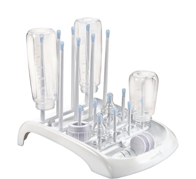 Munchkin Fläschen Trockner Rack - Deluxe - Fläschen Trockner Rack - Spulldrainer - gëeegent fir Trocknung Fläschen, Spëtzen, Pacifiers, an aner Baby Accessoiren