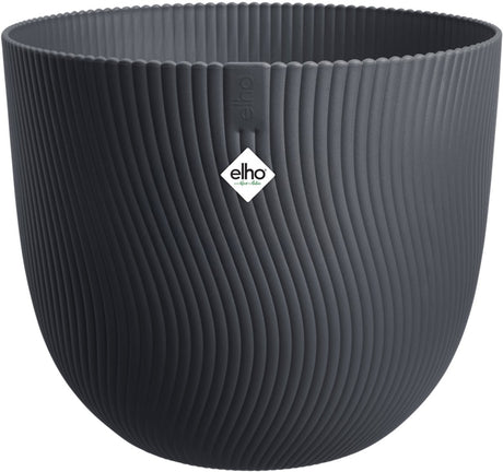 Elho sereh round 47 - flower pot for indoor outdoor - 100% recycled plastic - ø 47.0 x h 40.1 cm - anthracite