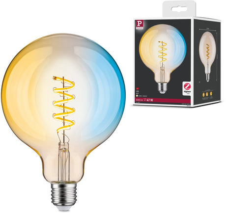 Paulmann Filament 230 V Smart Home Zigbee 3.0 LED Globe G125 E27 600LM 7,5W laditelné bílé stmívatelné zlato