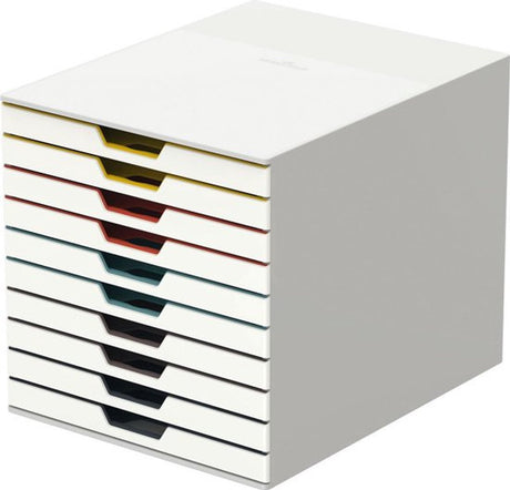 Durable chest of drawers varicolor® mix 10 - white multi-colored - 10 drawers - a4