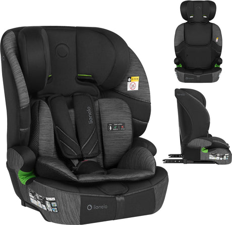 Lionelo levi fix i-size – car seat with isofix – 1.5 to 12 years (76-150 cm 9 - 36 kg group 1 2 3) – latest standard – grows with you – wide seat and back section – 10-position headrest – washable cover – 5-point belt – car seat for baby, child, toddler