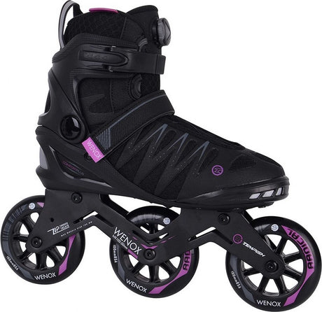 Tempish Wenox Top 100 Damen Inline Skates - 4x100mm Rieder - Speed Fitness Inline Skates - Schwaarz Rosa - Gréisst 39