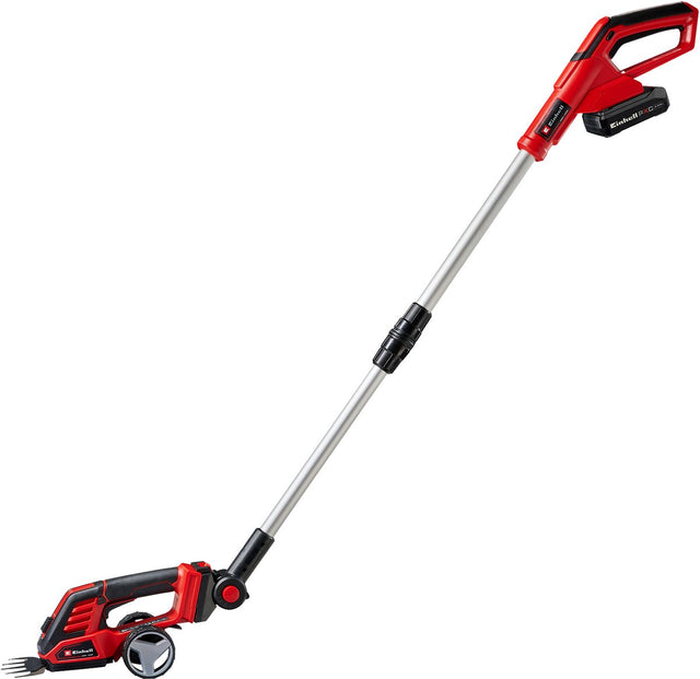 Einhell akumulátorové nůžky na živý plot na trávu ge-cg 18 100 li t kit - power x-change - 18 V li-ion - šířka střihu nůžky na trávu: 10 cm - šířka střihu nůžky na živý plot: 20 cm - vč. Baterie 2,5Ah a 1x nabíječka