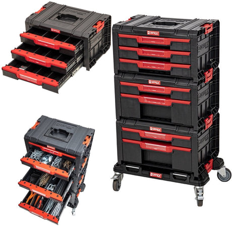 Patrol qbrick system pro - комплект кутия за инструменти - мобилна - 7 чекмеджета - модулна