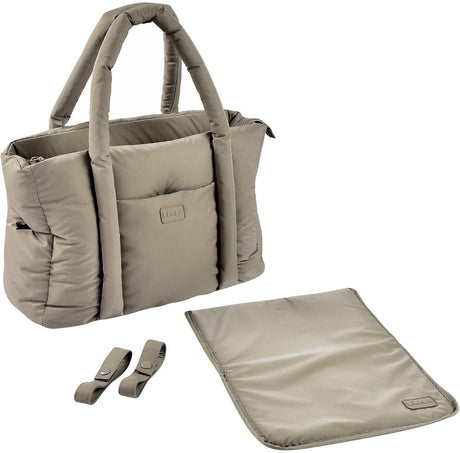 Béaba paris puffy changing bag 25 l - padded changing bag with down jacket effect - 10 inner and outer compartments - isothermal bottle holder - removable changing mat - pram and trolley attachment - gazelle green
