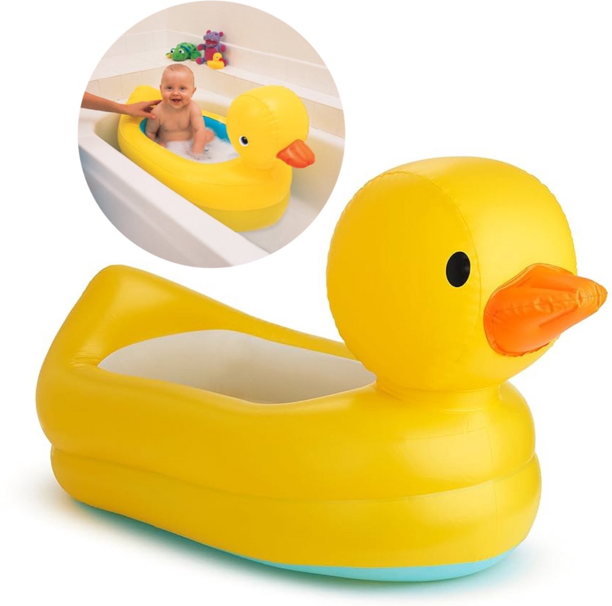 Folctha leanbh Munchkin - tub lachan bán te™ - folcadh leanbh inséidte - múnlaithe cosúil le lacha rubair - athraíonn dath le teocht! - ó 6 mhí - 79 cm x 48 cm