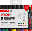 Uni-ball permanent marker prockey pm-126, case of 8 pieces, assorted