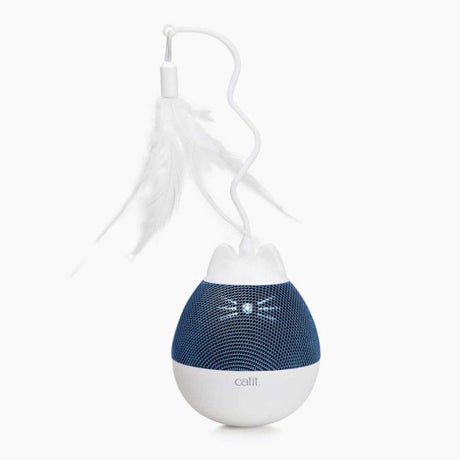 Catit - Spillsaachen fir Déieren - Kaz - Ca Pixi Spinner 9x9x23cm wäiss blo - 1stk