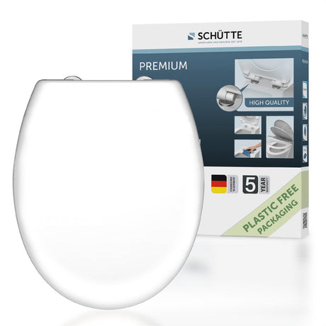 Schütte toilet seat 82600 white - duroplast - soft close - clickable - stainless steel hinges - load capacity up to 250 kg - lacquered - white