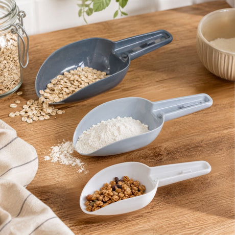 Alpina 3-piece scoop set - plastic scoops - kitchen scoops for dry ingredients