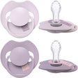 Difrax lovi pacifier dynamic - prime - 6 to 18 months - light pink purple - 2 pieces