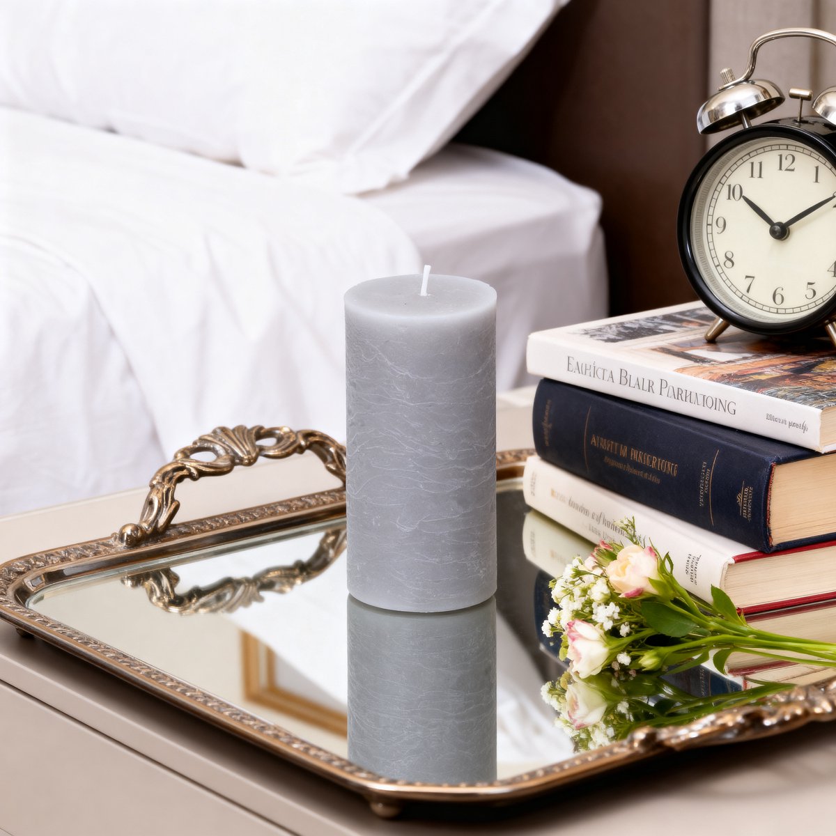 Vela esférica rústica Arti casa - sem perfume - feita de cera - cor cinza - dimensões ø7 x h13 cm - acessório doméstico para uma decoração atraente em casa - incluindo 2 anos de garantia do fabricante