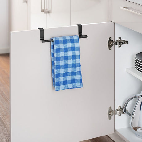Wenko extendable towel rack kitchen cabinet large - black - hanging without drilling | extendable