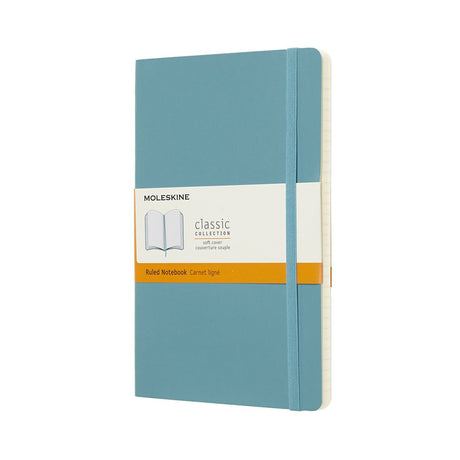 Klasický zápisník Moleskine - veľký - mäkká obálka - linkovaný - útesová modrá