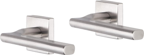 Impresso door handle - kirby - for indoors - square - stainless steel - 2 pieces