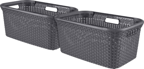 Curver style laundry basket - 45l - 2 pieces - anthracite