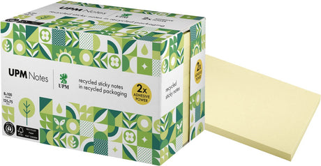 Info notes upm sticky notes - size 125x75mm - pastel yellow - 8 memo pads - in-5655-11ur-8