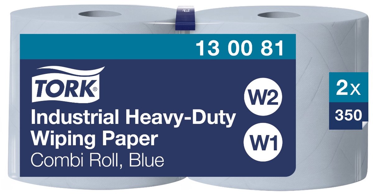 Tork 130081 2pcs wiper 440 3-ply blue 119 m x 24 cm pack of 2 rolls 350 sheets (130081)
