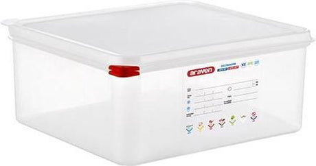 Araven Liewensmëttel Stockage Këscht herm. gn2-3 13.5l h15cm polypropylene