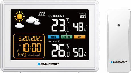 Blaupunkt - метеорологична станция с хигрометър, прогноза за атмосферното налягане - бяла