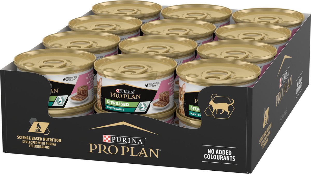 Pro plan стерилизирана възрастна котка - мокра котешка храна - сьомга тон - 24x 85 g