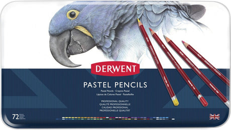 Derwent pastel pencils - assortment in tin - 4mm - 72 pieces