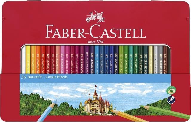 Цветни моливи Faber-castell - замък - 36 броя в кутия - fc-115886