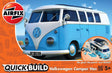 Airfix model building kit car - j6024 quickbuild volkswagen vw camper bus - blue - white plastic - - model making