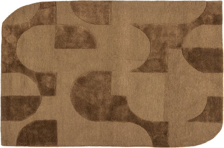 Woood livo rug - wool cotton - brown - 170x240