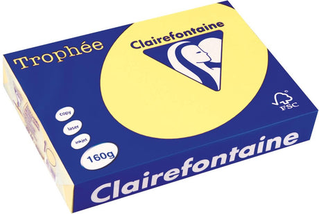 Clairefontaine trophée pastel a4 lemon yellow 160 g 250 sheets