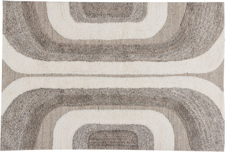 Woood moro rug - wool cotton gray white - 170x240