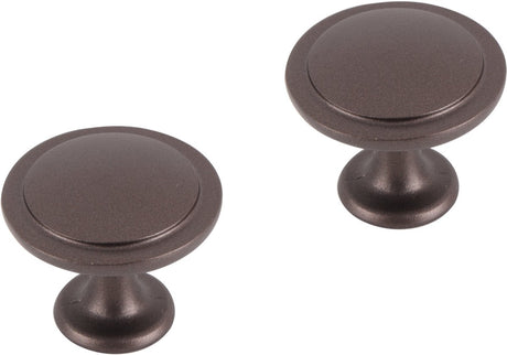 Differnz meubelknop - rond en vlak model - lengte 40 mm - kleur brons - geschikt voor gebruik op kasten, lades en andere meubels - set van 2 stuks geleverd - inclusief 2 jaar fabrieksgarantie