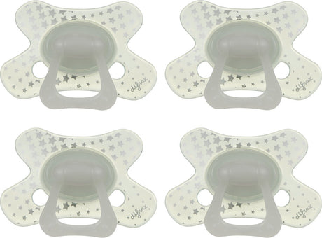 Difrax pacifier natural - 12 to 18 months - transparent stars - 4 pieces