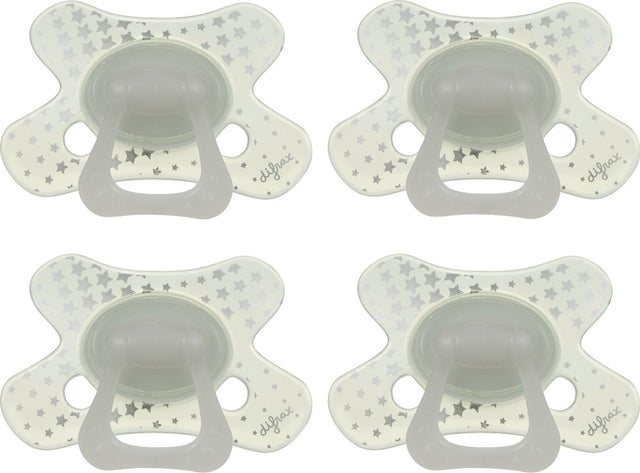 Difrax pacifier natural - 12 to 18 months - transparent stars - 4 pieces