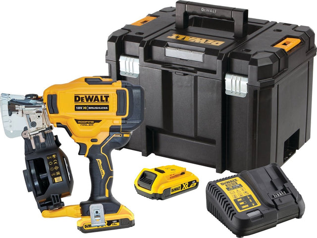 Dewalt dcn45rnd2 18v li-ion baterijski zabijač za strešno kritino set (2x 2,0ah baterija) v tstaku - 19-45mm - brez krtačk