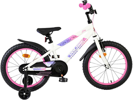 Volare lily children's bicycle - girls - 18 inches - white pink purple