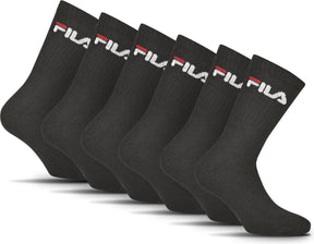 Fila - crew sportovní ponožky | 6 balení | sportovní ponožky | vel. 43 46 - černá 43-46