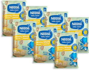 Nestlé органични бебешки снаксове дъвчащи колелца банан - 10+ месеца - 7 x 28g
