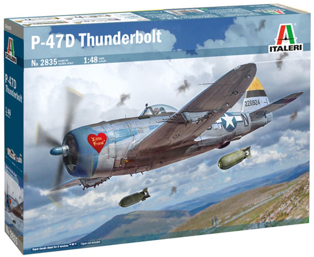 Italeri model kit aircraft - 2835 republic p-47d thunderbolt - propeller airplane plastic - 1:48 - model making