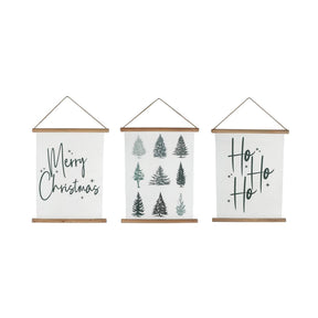 Wandversiering christmas wit groen papier 49x62cm