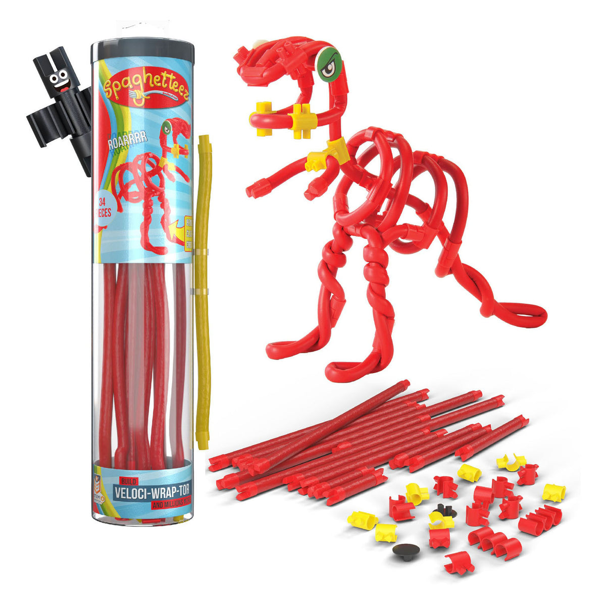 Clics spaghettiez velociraptor flexible building rods, 34 pcs.