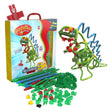 Pružné stavební tyče Špagetové twist-a-saurus rex, 64 ks.