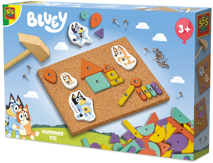 Ses creative bluey - tapping hammer - for children from 3 years - 24 shapes and 4 bluey figures