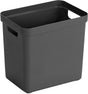Sunware sigma hemförvaringslåda 25l - 35x24,6x36,3 cm - antracit - BPA-fri plast, stapelbar (lock finns separat) - snygg förvaringskorg för barnrums vardagsrum