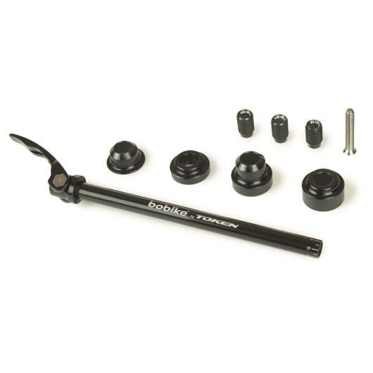 Peça de reboque de bicicleta Bobike acessório universal para reboque com eixo passante 12 mm preto