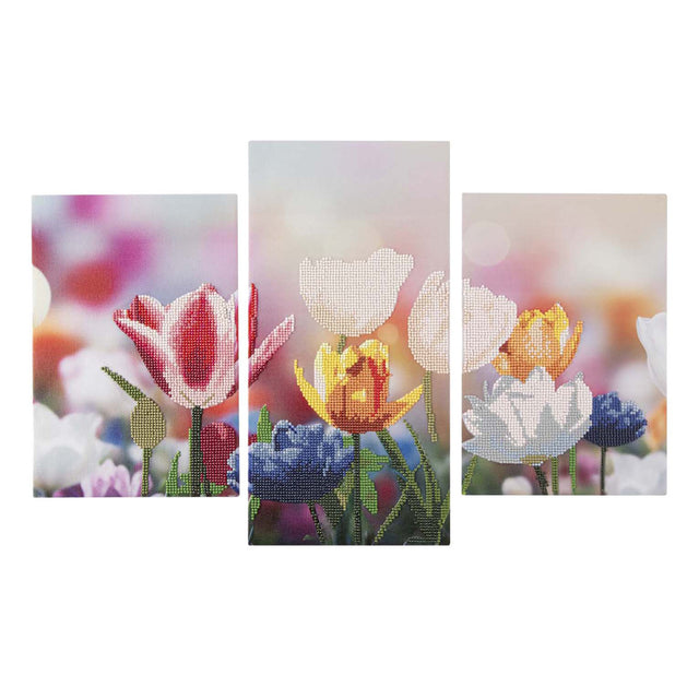 Kreatívna remeselná skupina diamantová maľba triptych set - kvety