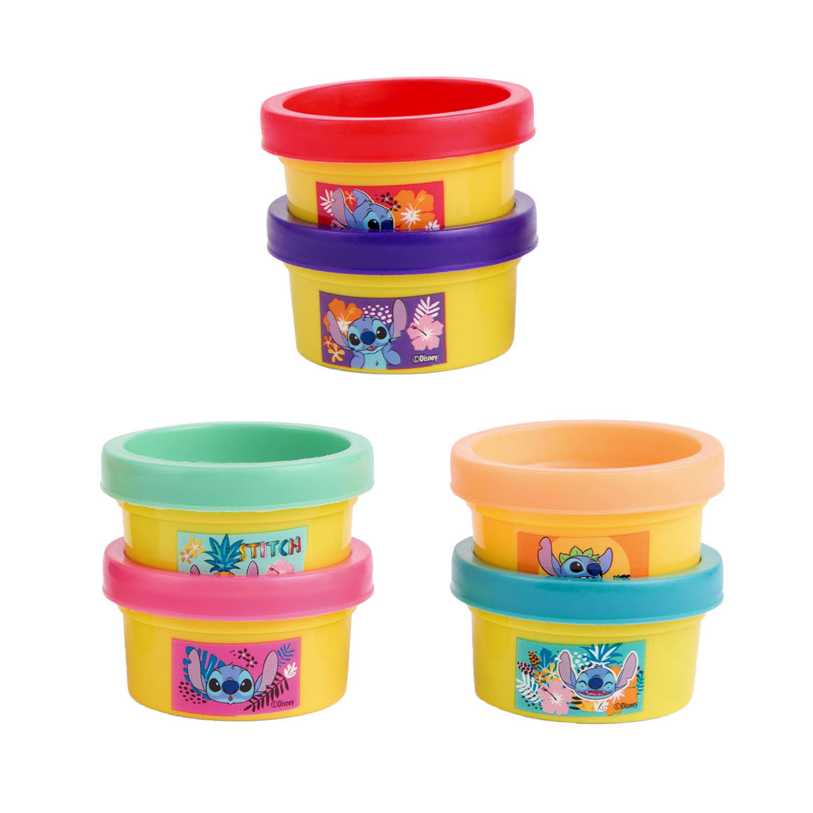 Canenco Stitch Clay Set Party Pack - 6 Lehm Dëppen