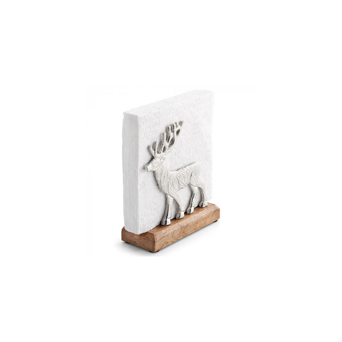 Ambiente napkin holder reindeer silver metal with mango wood