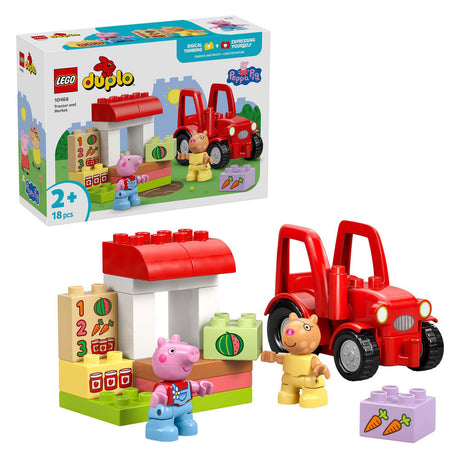 Lego Duplo Peppa Pig Tractor and Market Stall Animal Toys for Toddlers - 10468