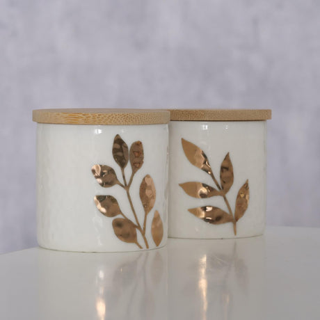Boltze home storage jar brantia porcelain bamboo dia.5x5cm